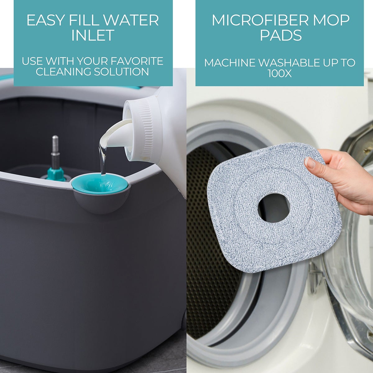 True & Tidy True Clean Spin Mop & Bucket System | The Container Store